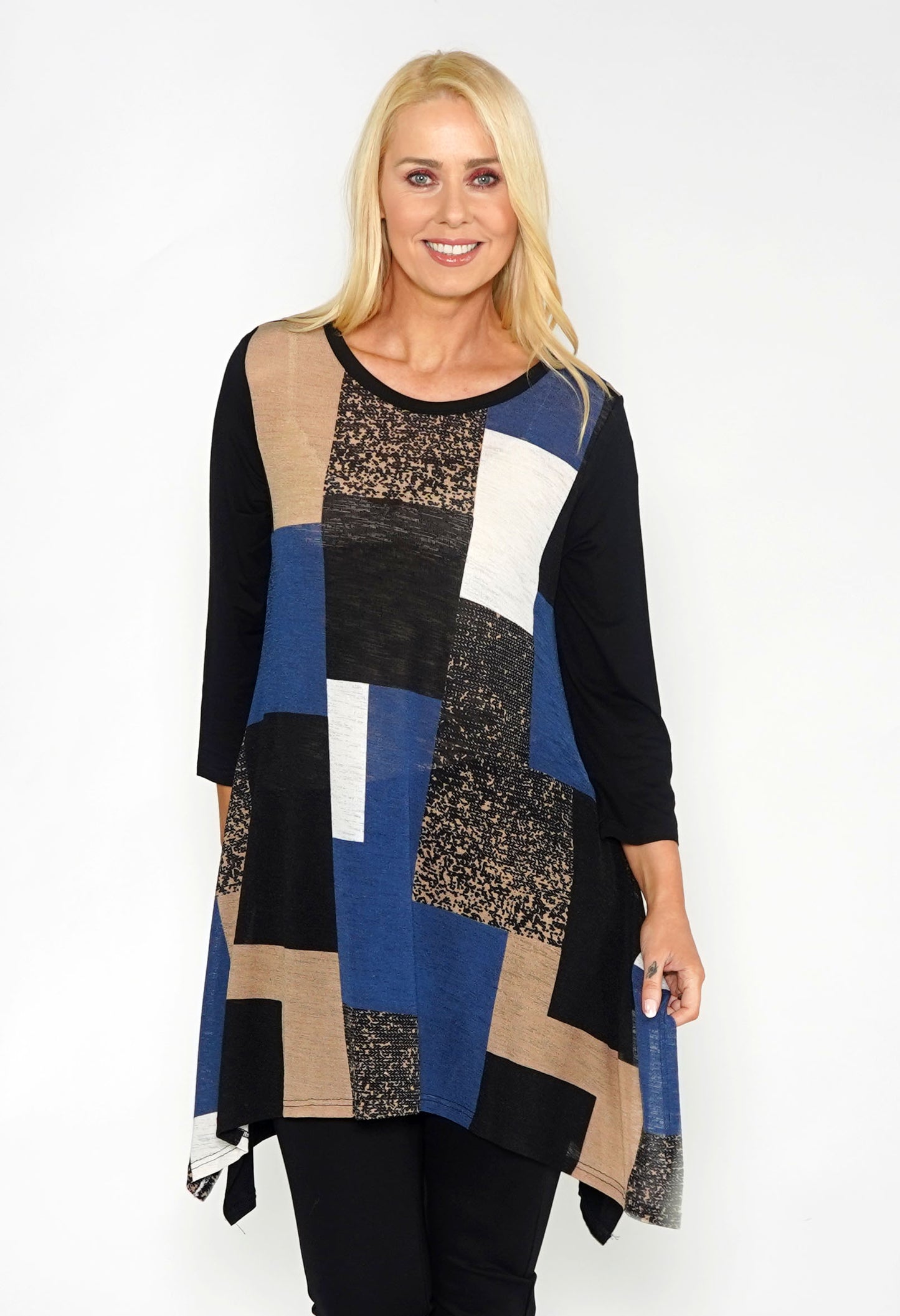 Blue Colour Block Tunic