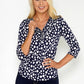 Polka Dot Top with Zip Detail