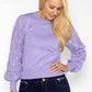 LILAC JUMPER WITH TEXTURED LACE SLEEVE