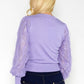 LILAC JUMPER WITH TEXTURED LACE SLEEVE