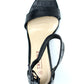 BLACK CROC PRINT BLOCK HEEL SANDAL