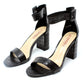 BLACK CROC PRINT BLOCK HEEL SANDAL