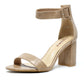 NUDE CROC PRINT BLOCK HEEL SANDAL