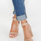 NUDE CROC PRINT BLOCK HEEL SANDAL