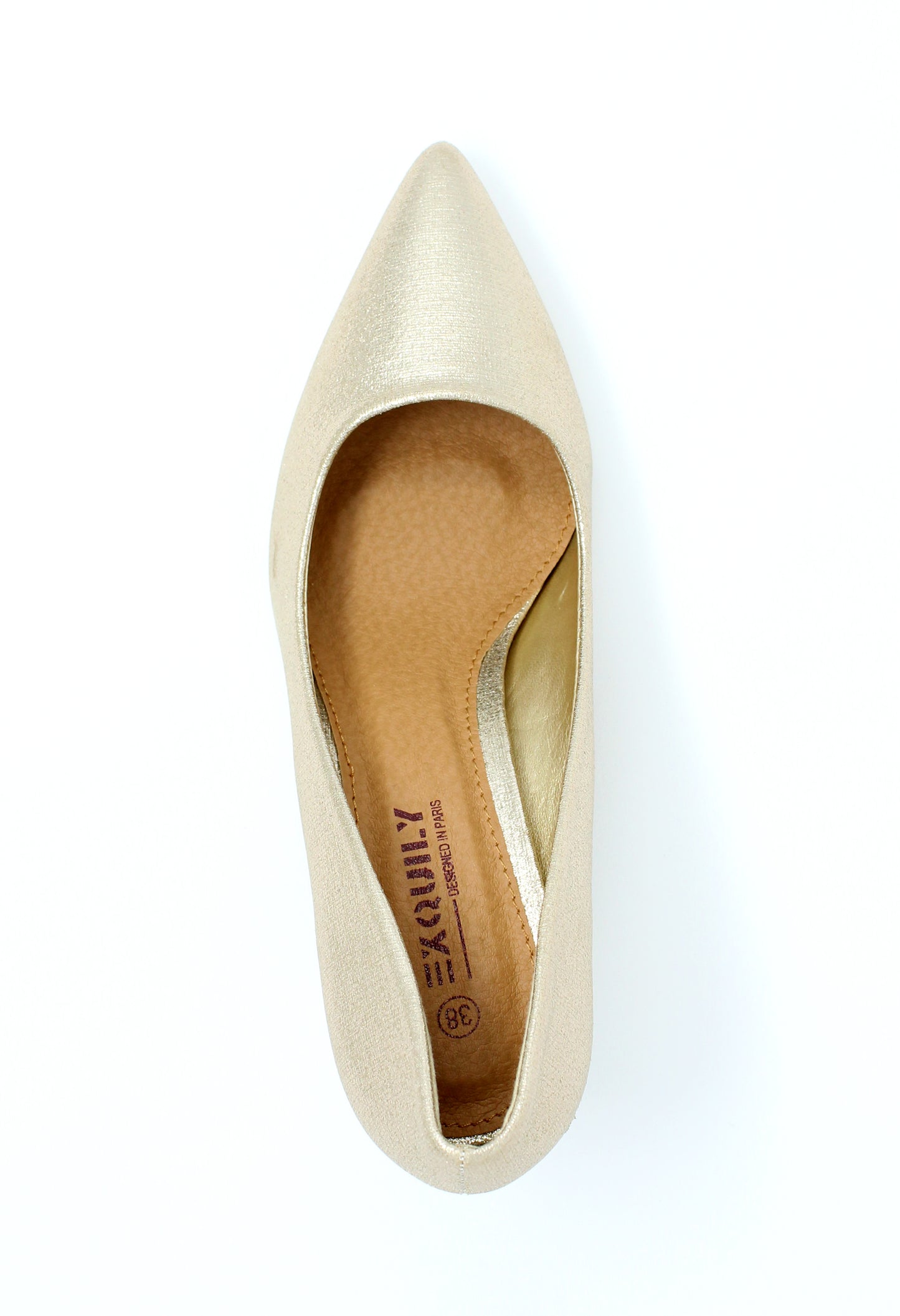 Gold Pointed Block Heel