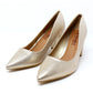 Gold Pointed Block Heel