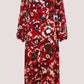 RED A-LINE MIDI DRESS