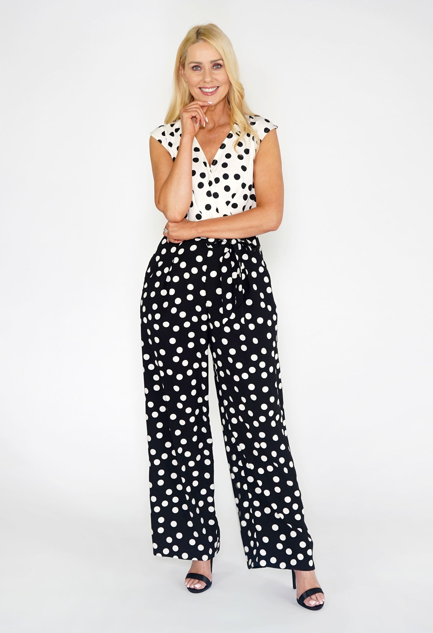 Polka Dot Wide Leg Jumpsuit