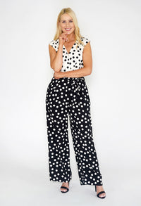 Polka Dot Wide Leg Jumpsuit