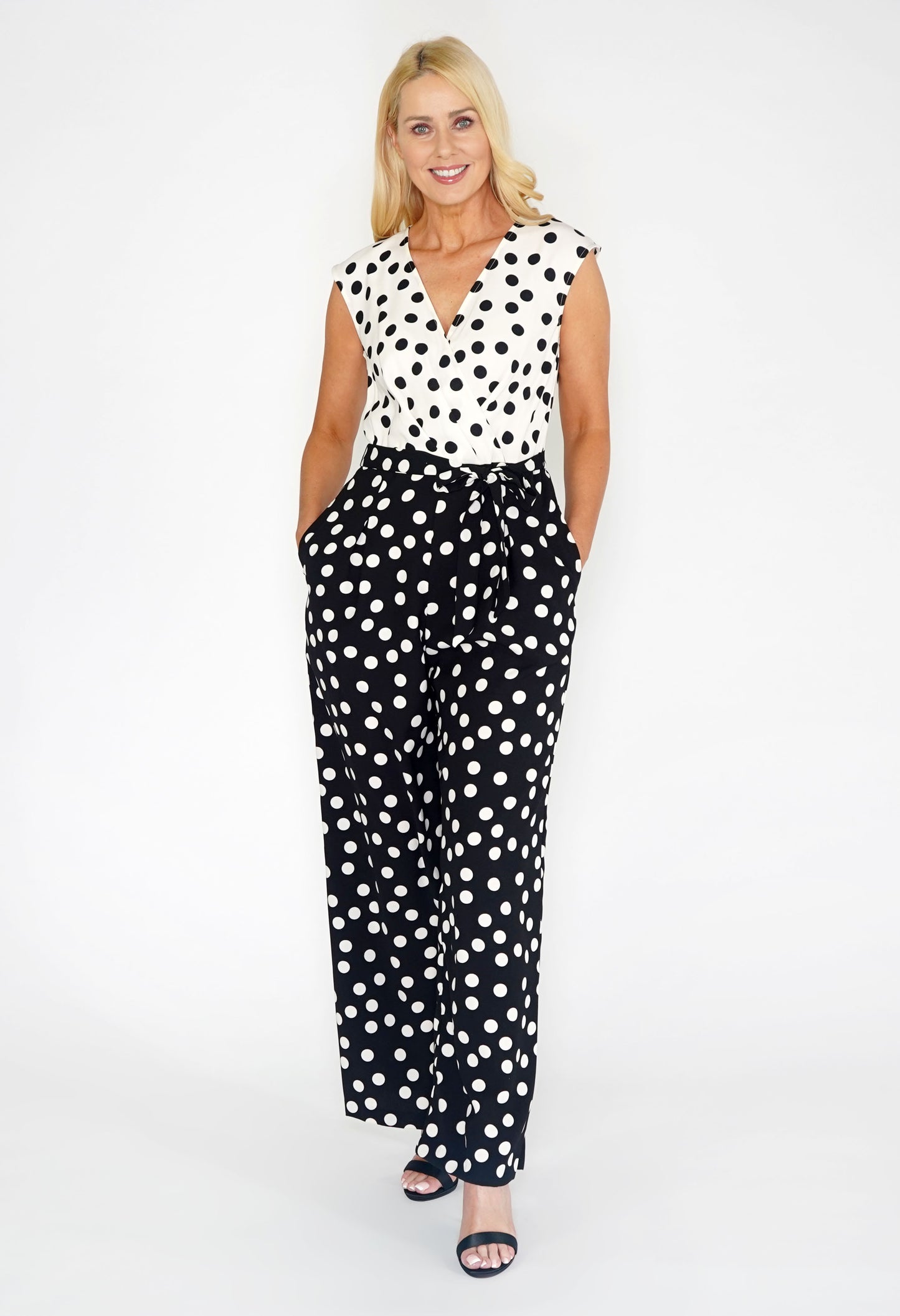 Polka Dot Wide Leg Jumpsuit