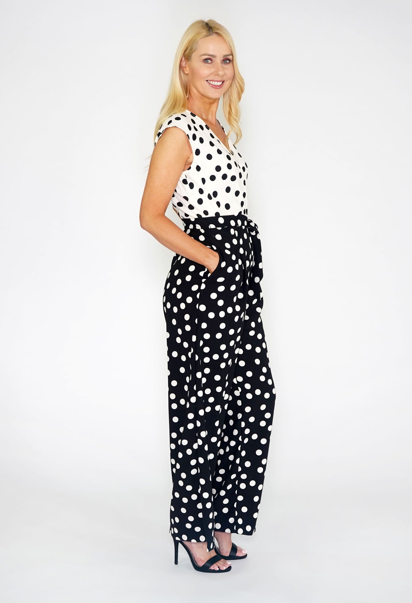 Polka Dot Wide Leg Jumpsuit