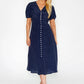 Navy Polka Dot Buttoned Dress