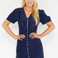 Navy Polka Dot Buttoned Dress