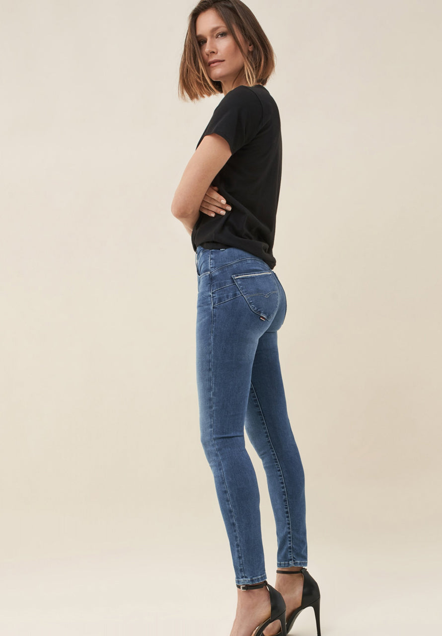 PUSH IN SECRET SKINNY JEANS WITH SHINY DETAILS