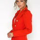 Flame Red Puff Sleeve Blazer