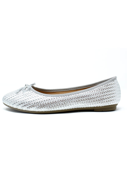 Silver Woven Effect Pump