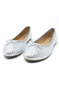 Silver Woven Effect Pump