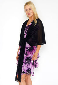 Black Chiffon Shoulder Wrap