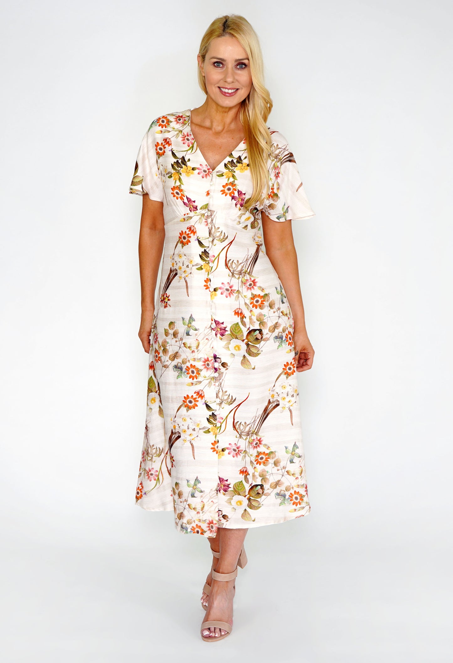 Floral Midi Button Dress