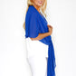 Blue Chiffon Shoulder Wrap