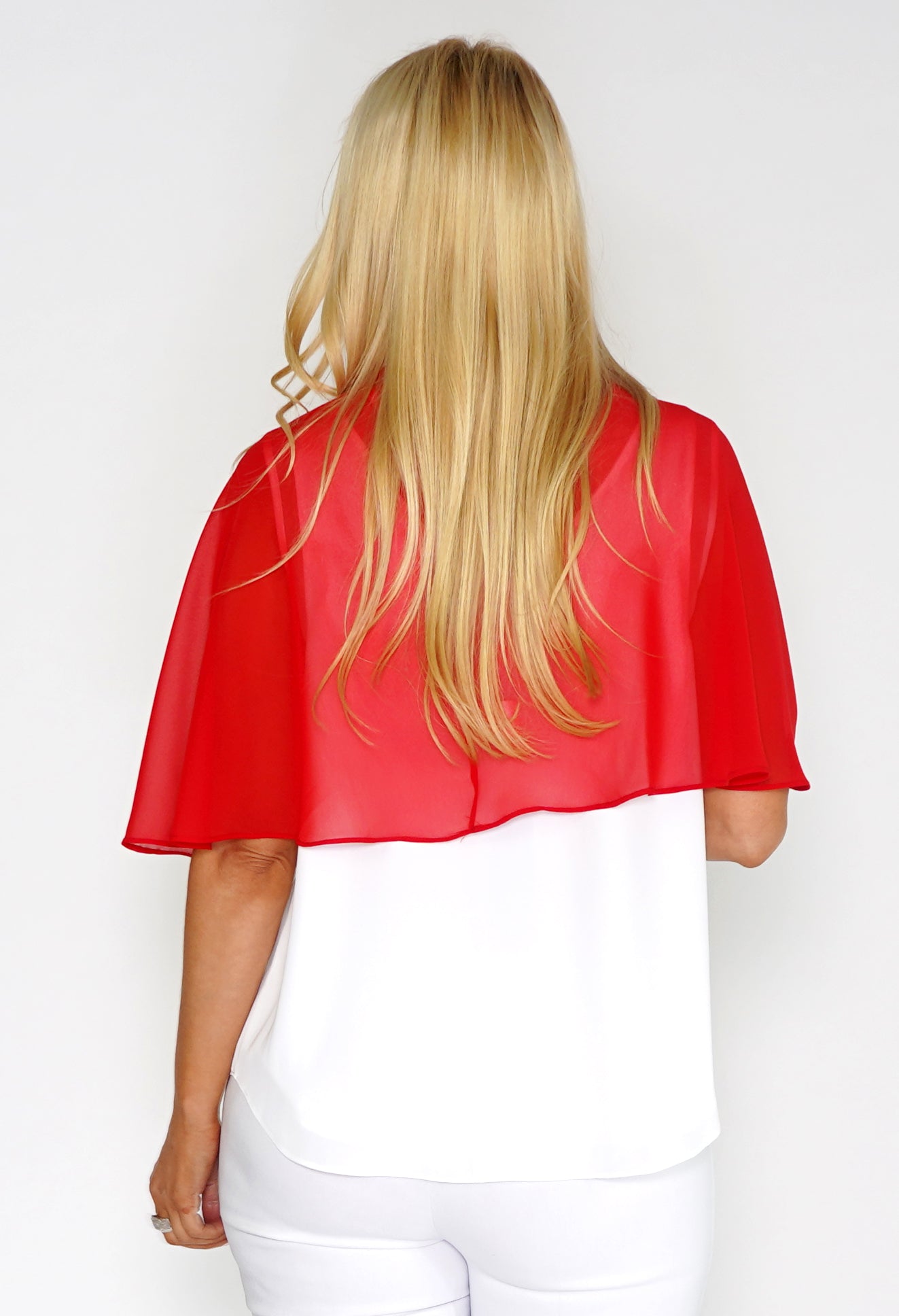 Red Chiffon Shoulder Wrap