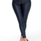 Navy High Waisted Coated Trousers