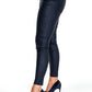 Navy High Waisted Coated Trousers