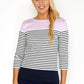 Stripe Top with Shoulder Button Detail