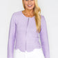 Lilac Cardigan with Scalloped Hem