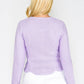 Lilac Cardigan with Scalloped Hem