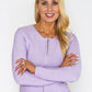 Lilac Cardigan with Scalloped Hem