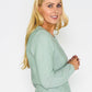 Sage Cardigan with Scalloped Hem