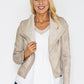 Beige FAUX LEATHER JACKET