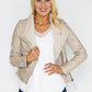 Beige FAUX LEATHER JACKET