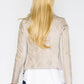 Beige FAUX LEATHER JACKET