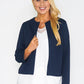 NAVY TEXTURED CROPPED JACKET