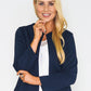 NAVY TEXTURED CROPPED JACKET