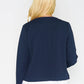 NAVY TEXTURED CROPPED JACKET