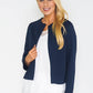 NAVY TEXTURED CROPPED JACKET