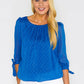 Blue Lurex Stripe and Spot Blouse