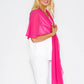 Pink Chiffon Shoulder Wrap