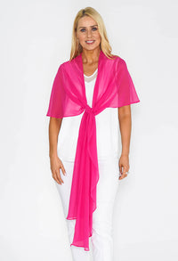 Pink Chiffon Shoulder Wrap