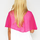 Pink Chiffon Shoulder Wrap