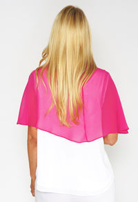 Pink Chiffon Shoulder Wrap