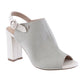 Light Grey Block Heel Peep Toe Sling back