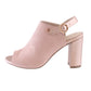 Soft Pink Block Heel Peep Toe Sling Back