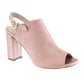 Soft Pink Block Heel Peep Toe Sling Back