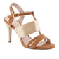 Tan High Heel Instep Strap Shoe