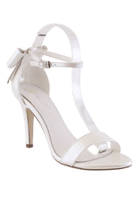 Ivory High Heel Ankle Strap Shoe