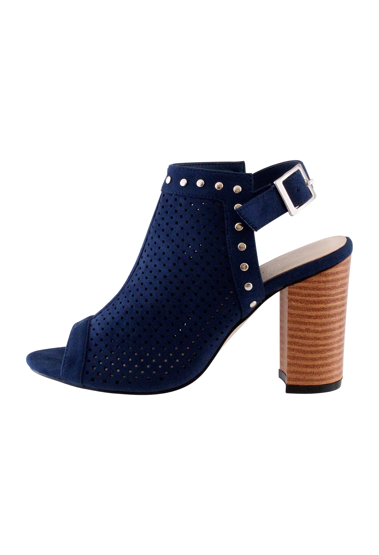 Navy Heel Peep Toe Sling back